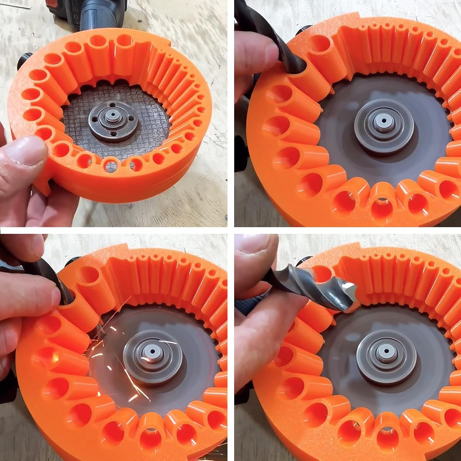 Drill Bit Sharpener, Power Drill Bit Grinding Sharpener Attachment for 2 to 13 mm Drill Bits, Universal Old Drill Bit Grinder, Efficient Giant Blade Angle Grinder Tool for Grinding Drill Bits (3PCS)