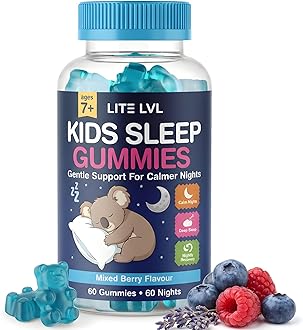 Lite Lvl Natural Sleep Support Gummies For Kids - Formula Restful Nights, Children'S Promoting Melatonin Production, Promotes Healthy Patterns, 60 Count