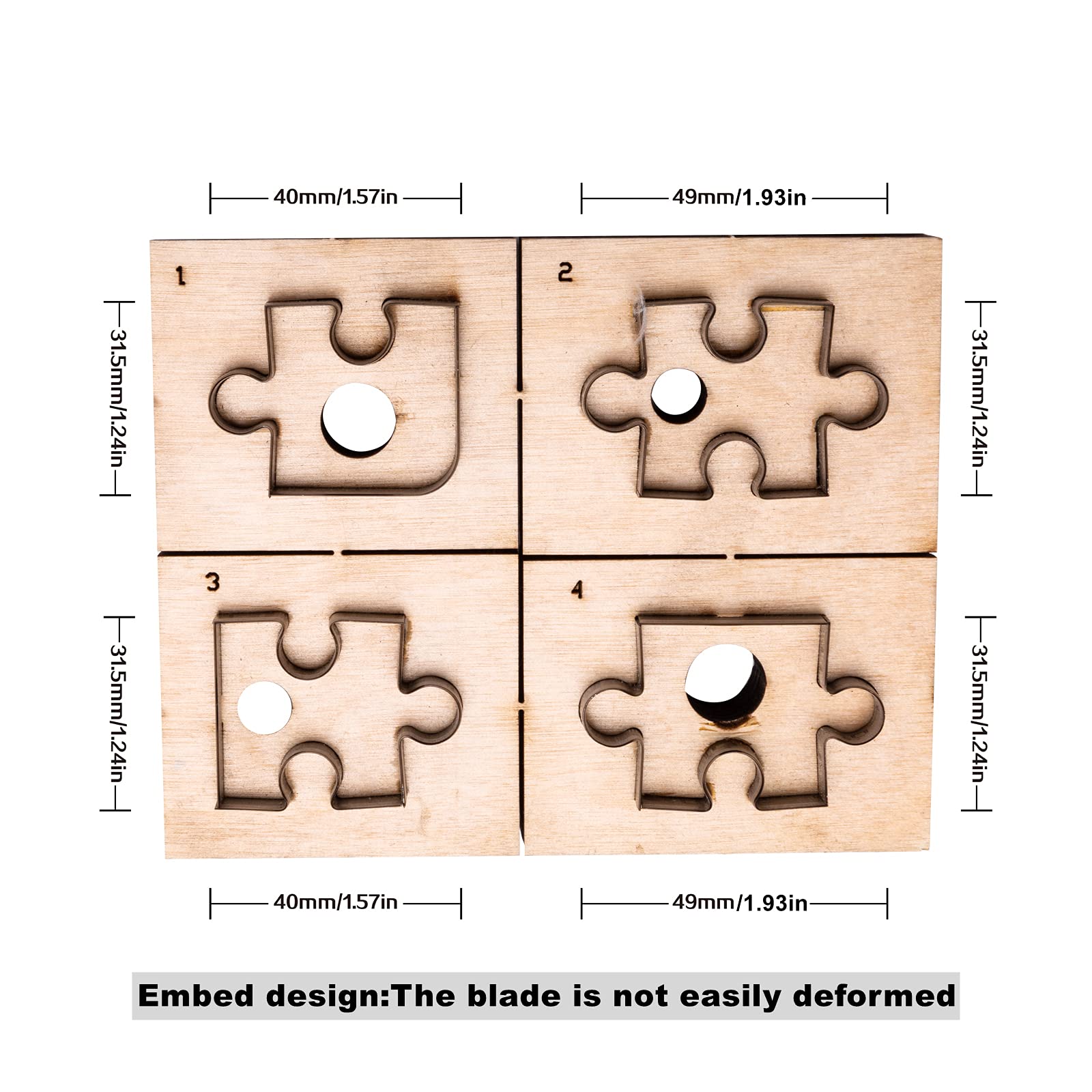 Fustelle da 4 cm con motivo a puzzle, in pelle, per fai da te, può essere utilizzata per pelle, stoffa