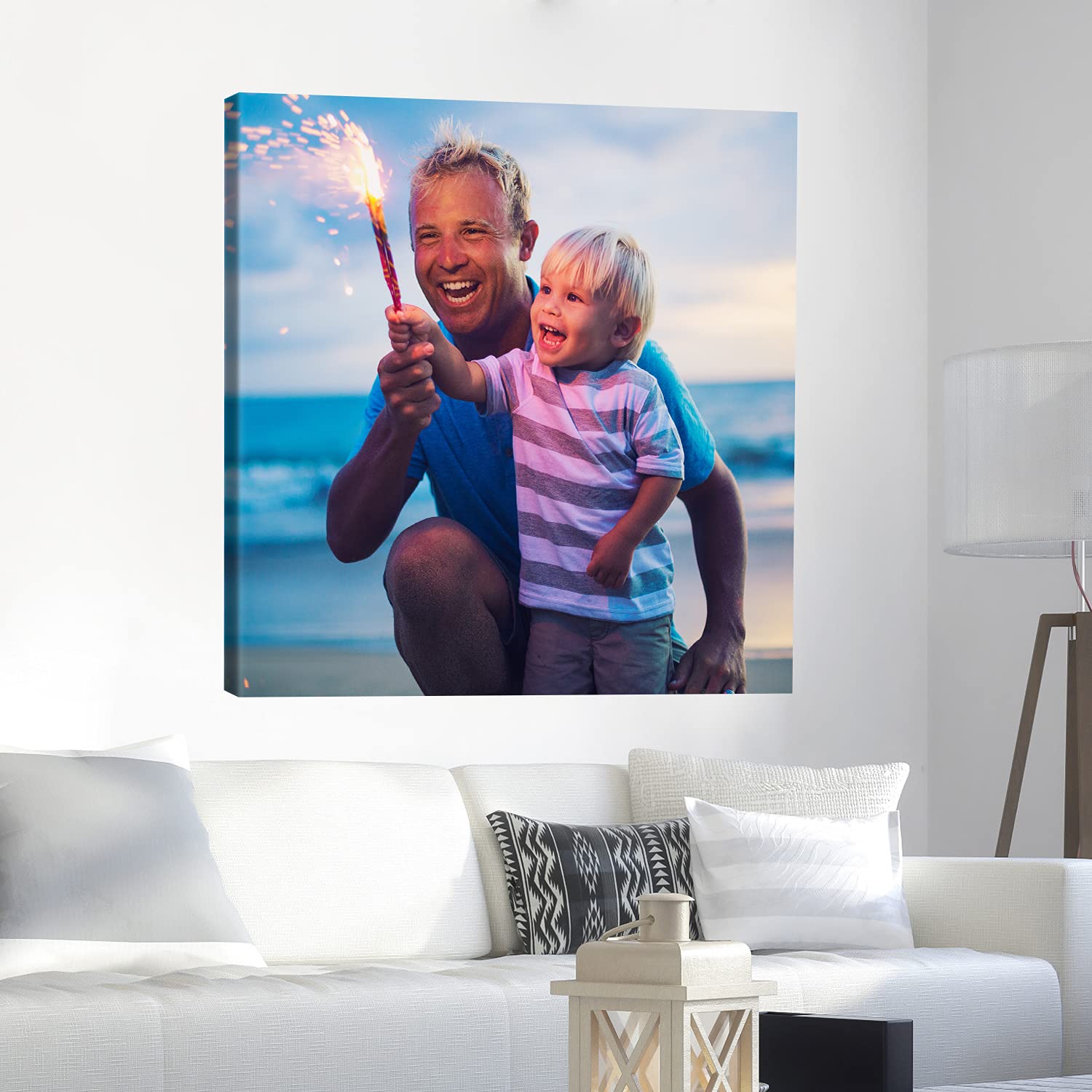 Quadro in tela regalo per i nonni, personalizzato con foto e dedica