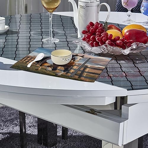 Miniatura 4 de Running in Field Wild Horses Placemats Set of 6 Resistant Table Mats Washable Place Mats for Dinner Party Table Decoration