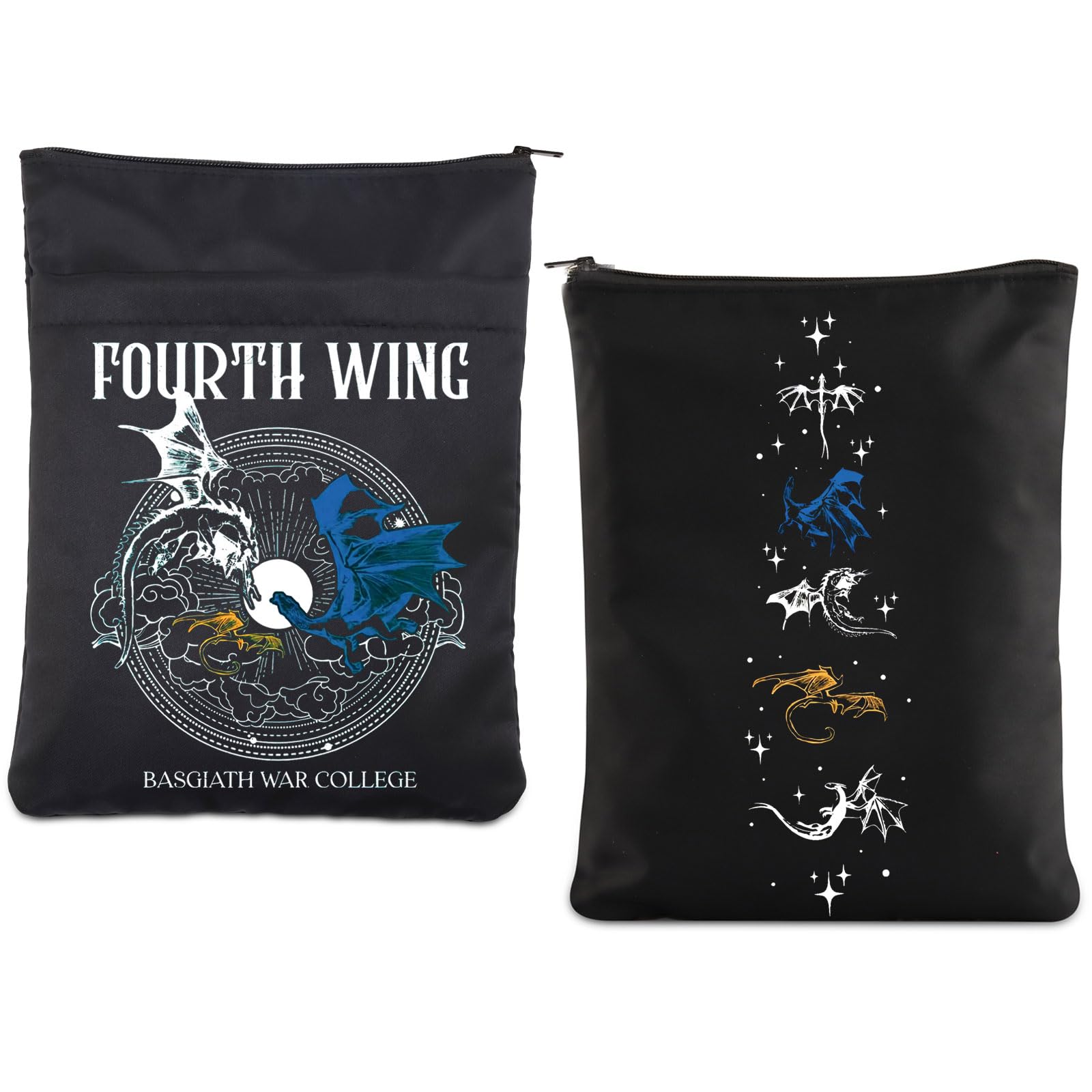 FOTAP Fourth Wing Book Sleeve for Book Lovers Dragon Rider Inspired Book Sleeve Fantasy Book Cover with Zipper Bookworm Gift (War Book), (SS)