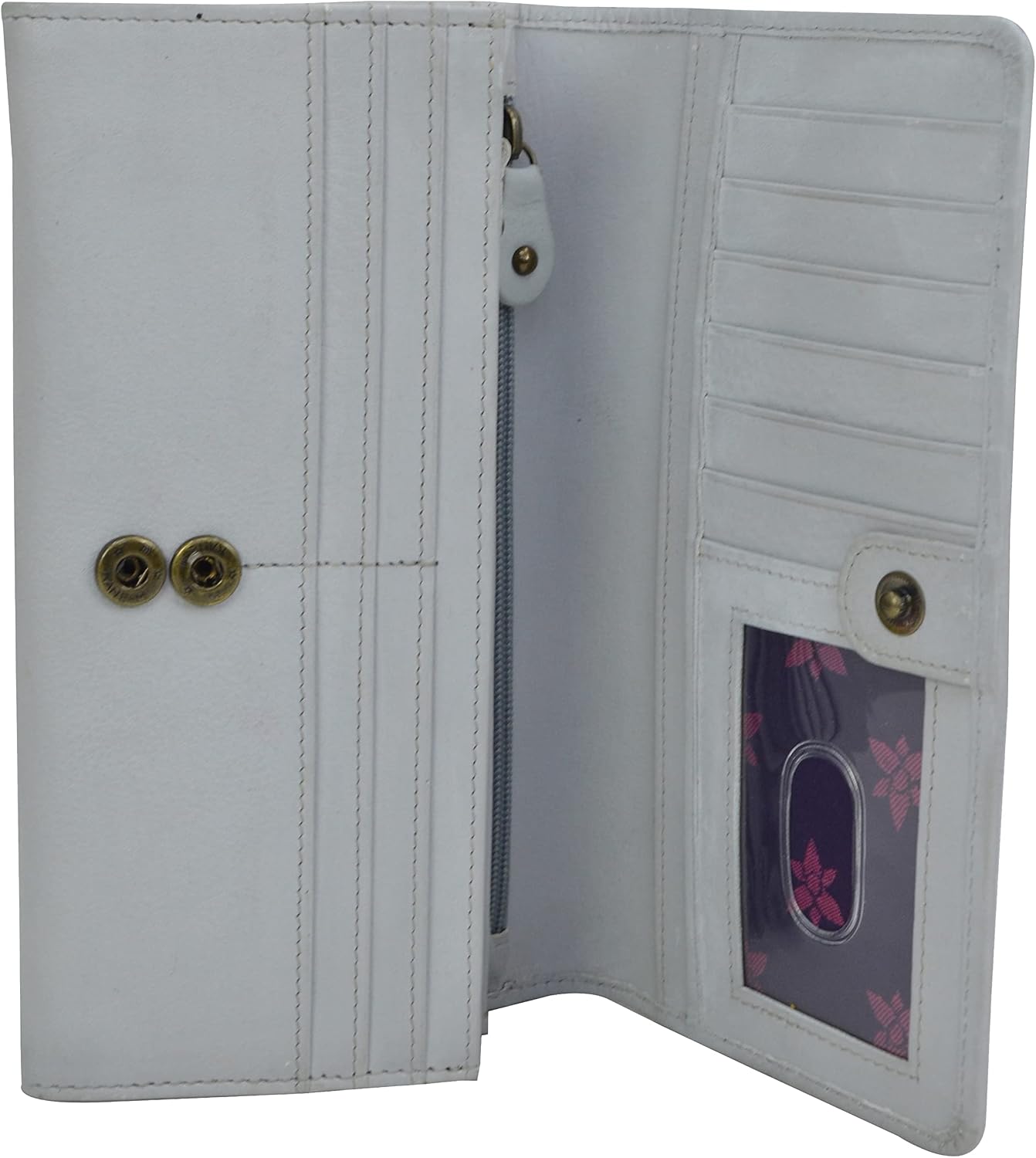 Anuschka Women's Hand-Painted Genuine Leather RFID Blocking Accordion Flap Wallet - Floral Charm