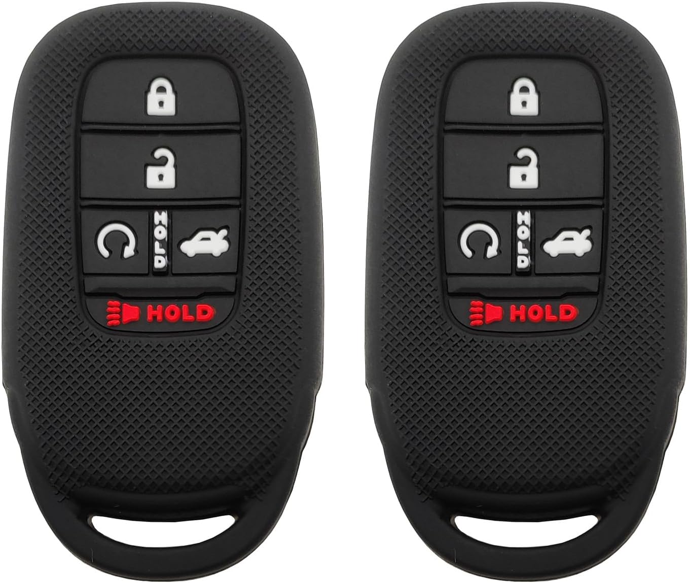 Horande Silicone Protector Key Fob Cover Case fit for 2022 2023 2024 Honda Accord Civic HR-V CR-V Pilot Sport SI EX EX-L Touring Keyless Entry Key Fob (Black2)