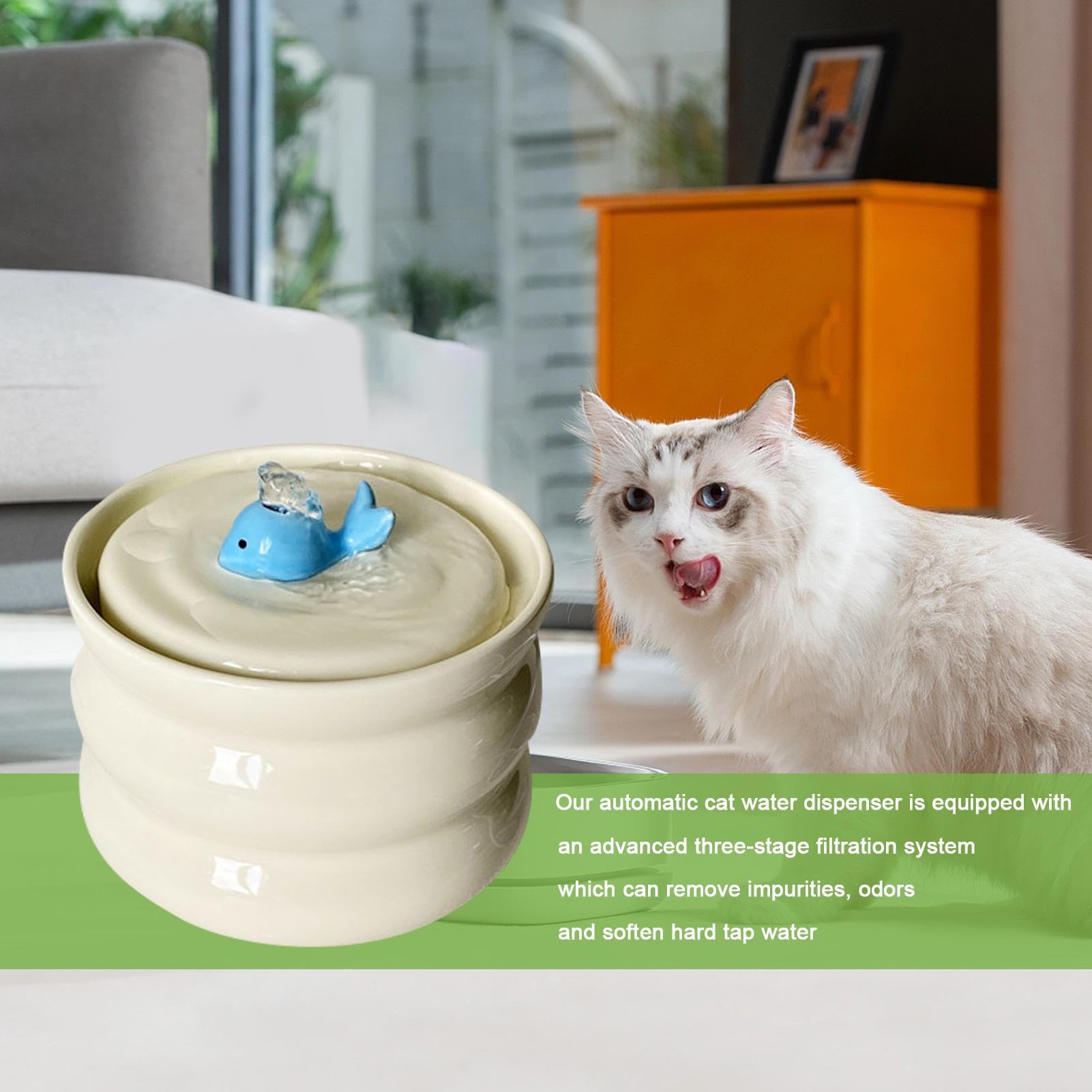 Fontaine pour Animaux de Compagnie, Fontaine pour Chats, Distributeur | d'eau pour chiens - filtrage à faible bruit et à 3 couches, distributeur d'eau pour animaux domestiques silencieux pour chien
