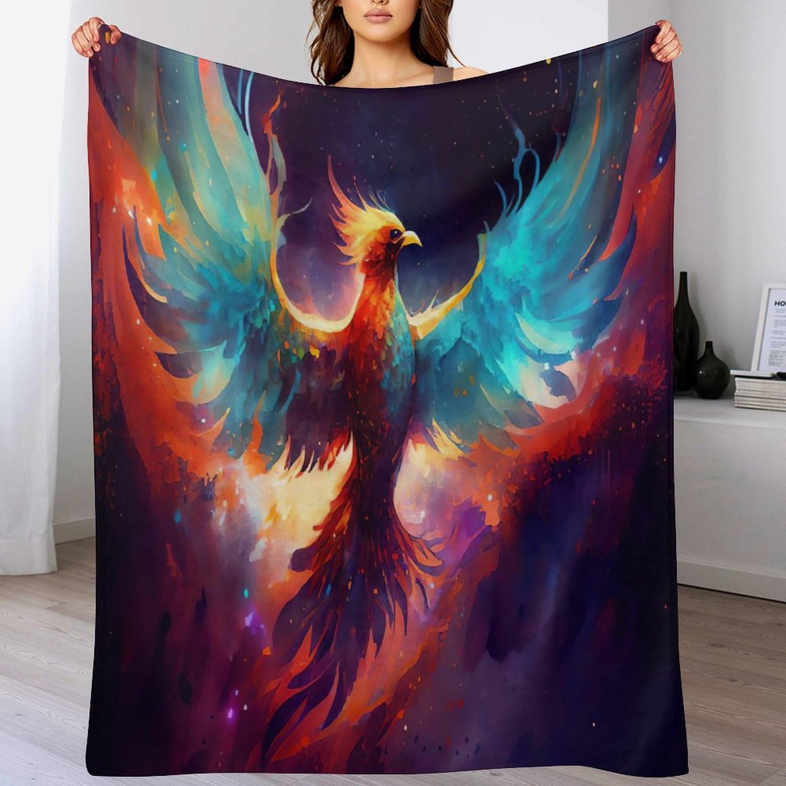 Couverture de voyage Phénix à motif pour vos soirées sur le canapé