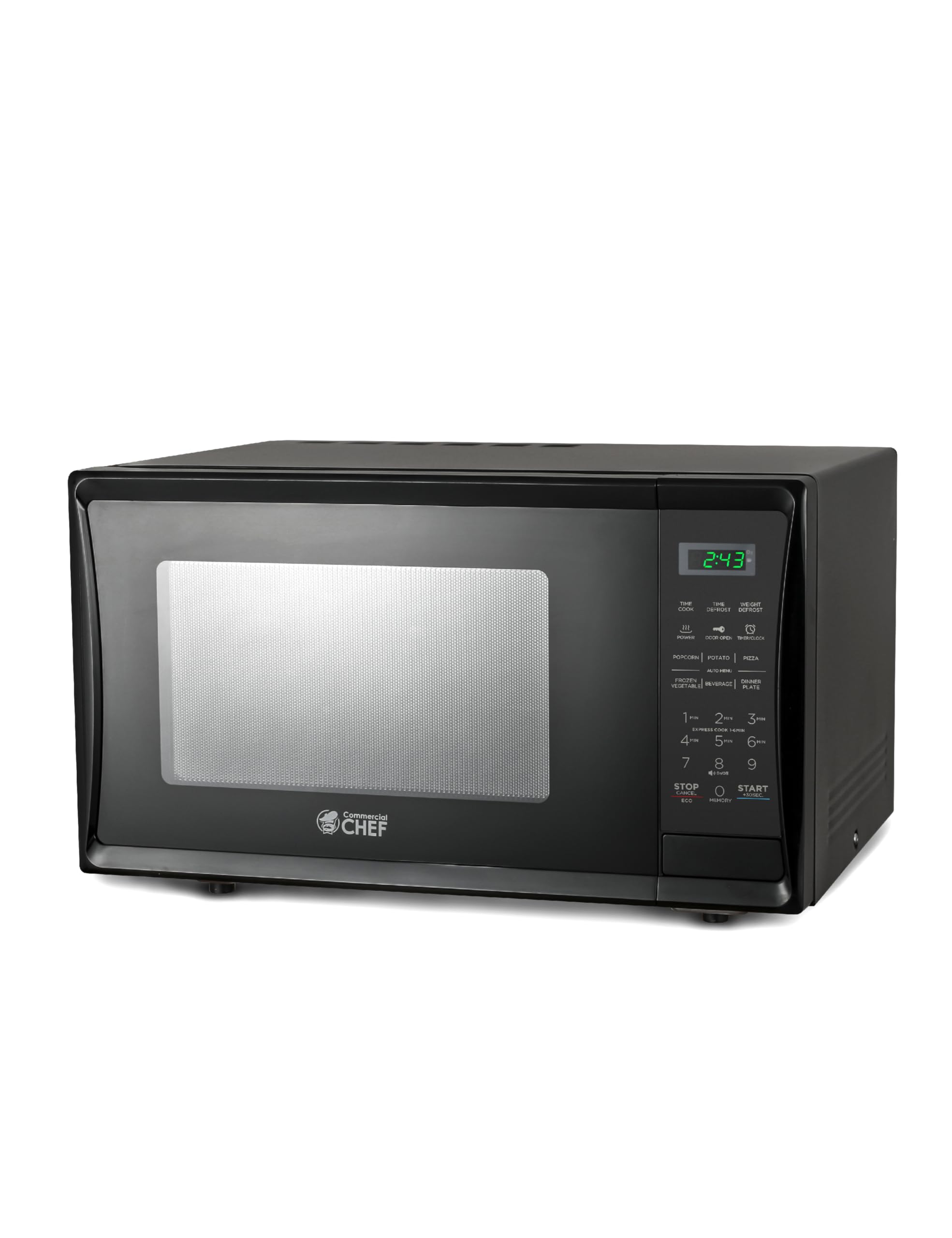 1.1 Cu Ft Microwave with 10 Power Levels, Microwave 1000W with Push Button Door Lock, Countertop Microwave with Microwave Turntable and Digital Controls, Black
