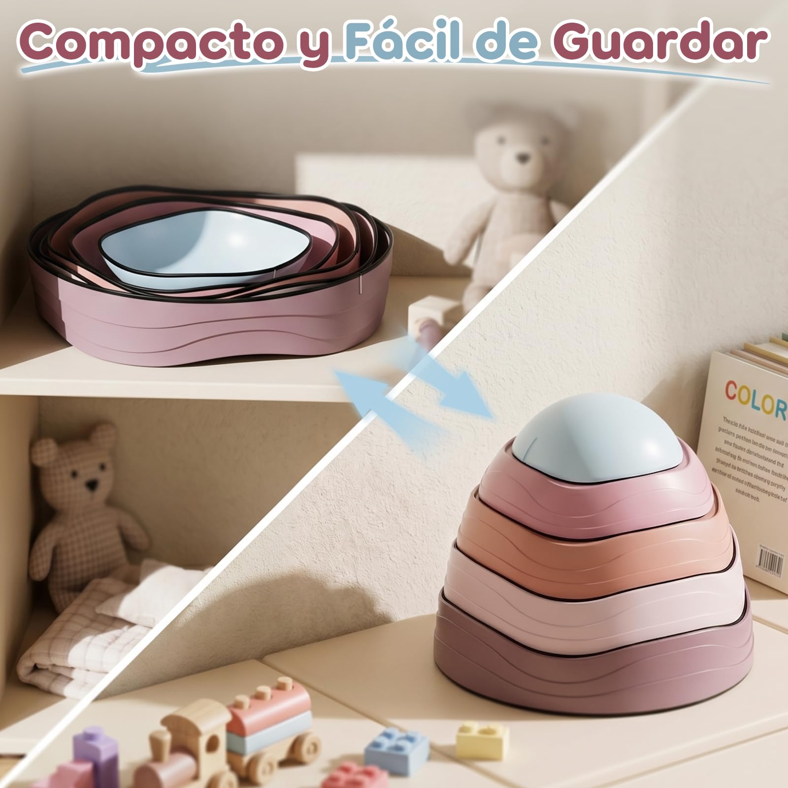 Lehoo Castle Piedras de Equilibrio para Niños, Juegos al Aire Libre | Antideslizantes, Motricidad Infantil, Juego de Equilibrio, Interior y Exterior, Desarrollo Sensorial, Circuito de Obstáculos