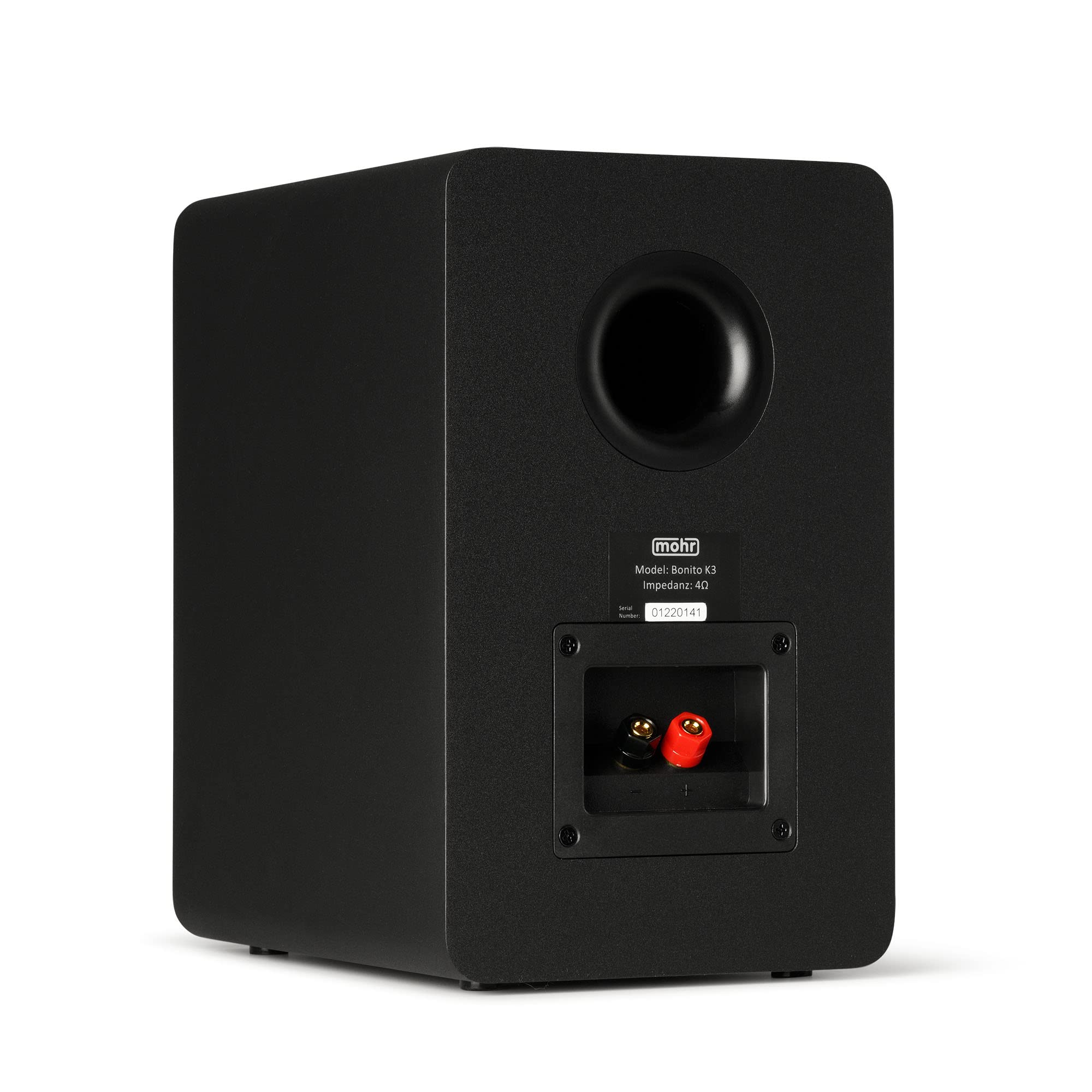 mohr Bonito K3 Kompaktlautsprecher Regallautsprecher HiFi Stereo Kompaktboxen Regalboxen Audio Musikboxen (Schwarz)