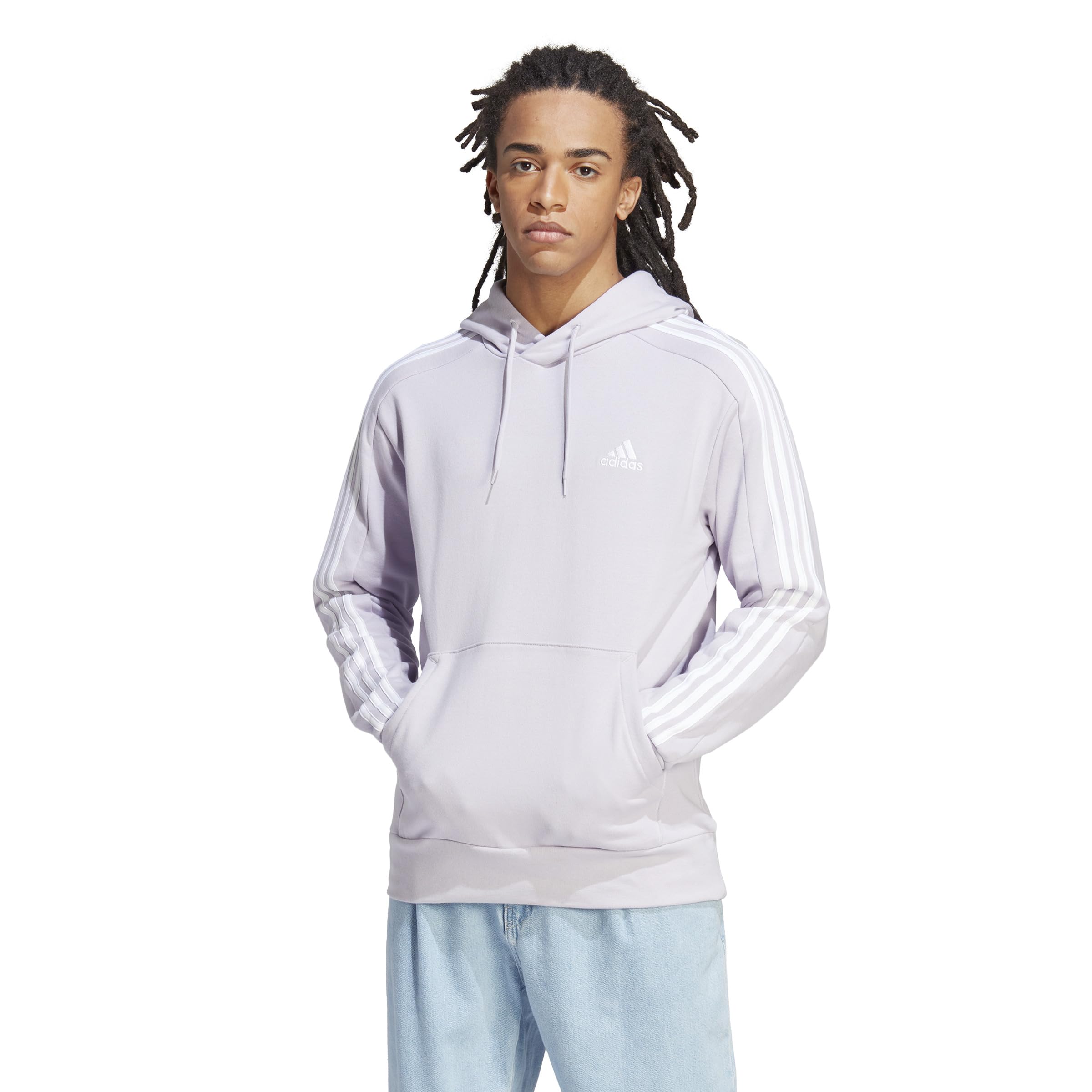 adidas mens Essentials French Terry 3-stripes Hoodie