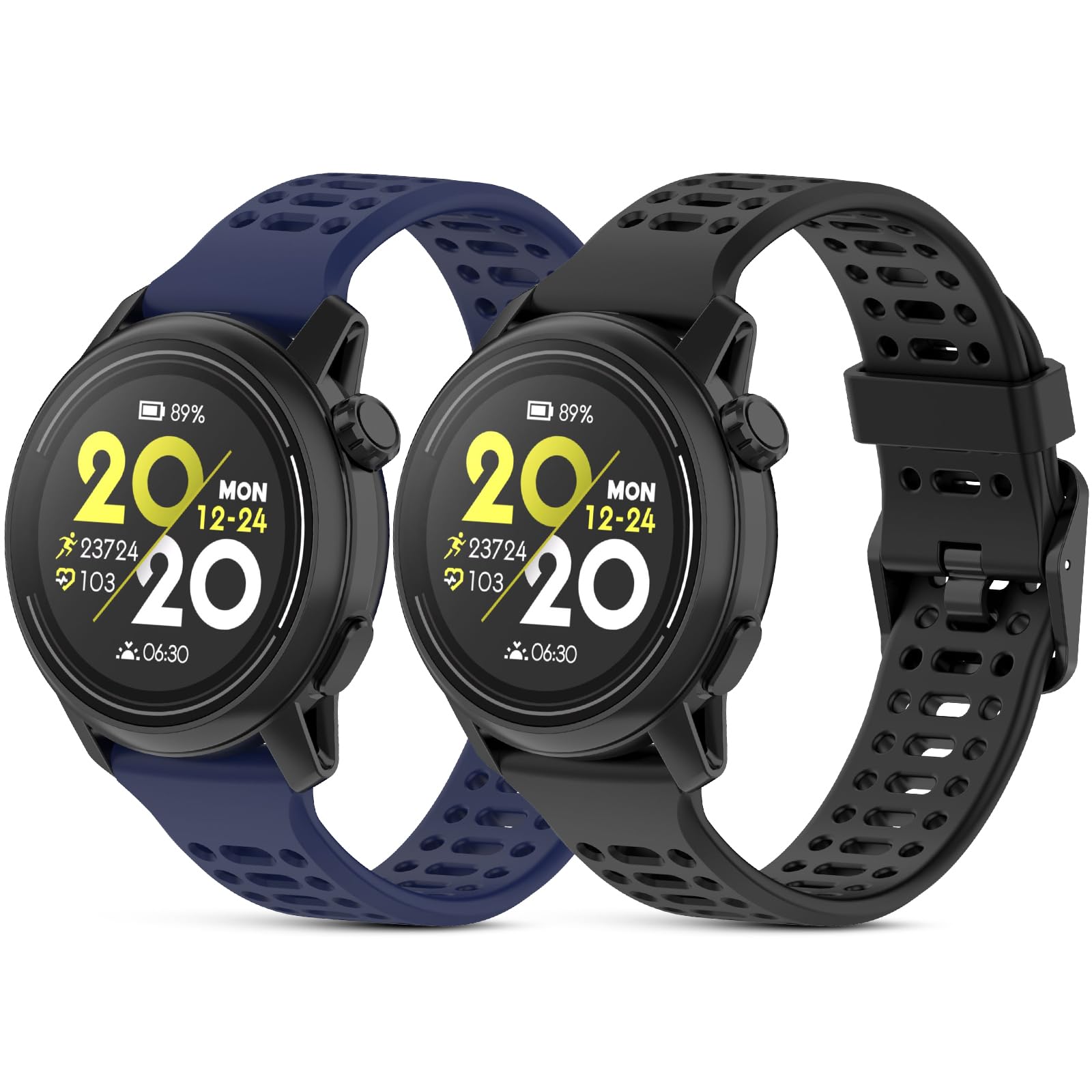 2x Silikon-Armband Für Coros Pace 3/Apex 2 Pro/Apex Pro/Apex 46mm – Verstellbar, 22 Mm, Atmungsaktiv