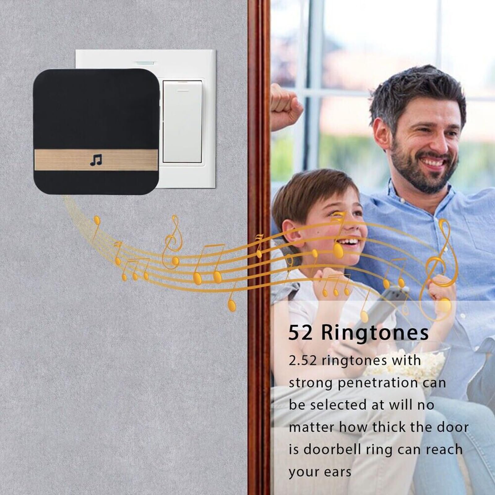 BAAQII 433MHz Wireless Wifi Smart Video Doorbell Chime Music Receiver Home Security Indoor Intercom Door Bell Receiver 10-110dB - Image 4