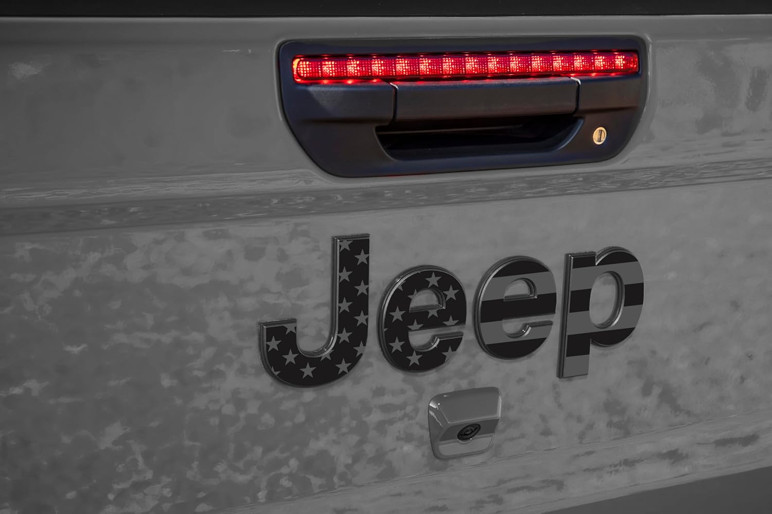 Stealth American Flag Jeep Emblem Vinyl Decal - Jeep Tailgate - Fits Gladiator