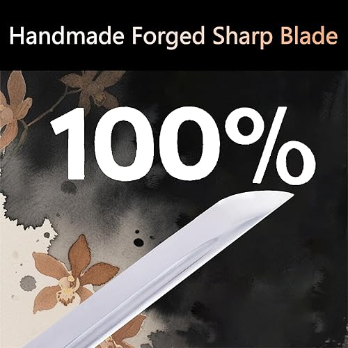 Miniatura 4 de Katana de acero de alto carbono templado con arcilla 1060  Espada samurái japonesa forjada a mano de espiga completa, genuina, nitidez de alta dureza