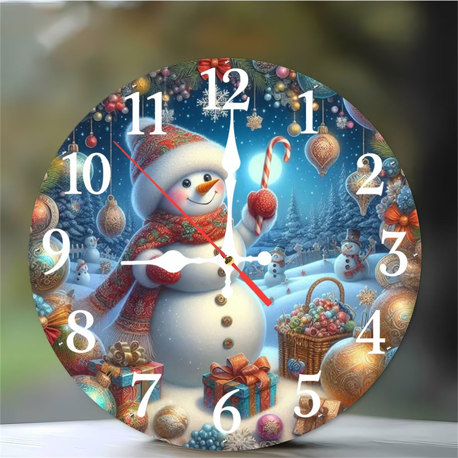 Pendule murale pour chambre et salon silencieuse fonctionnant sur pile 12 pouces