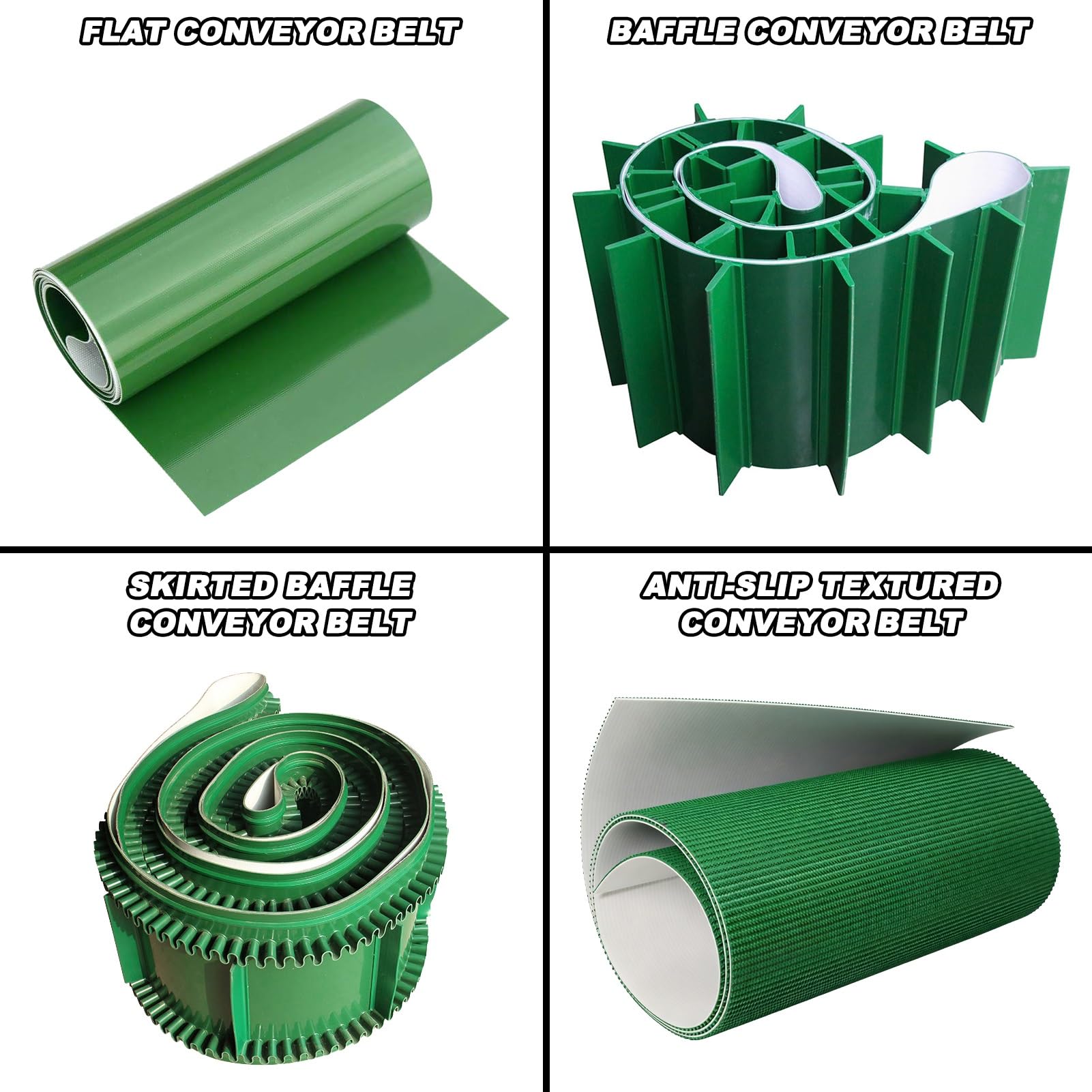 Nastro trasportatore in PVC spesso m 100500 cm di ricambio per tamburo di trasmissione resistente all'usura per linea di prodotti Ope rotolo di lamiera piatta nero (40 x 150 cm)