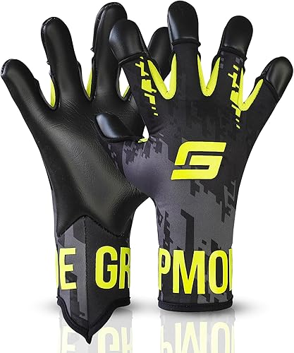 GRIPMODE Air Yellow FT - Guantes de portero para adultos y niños con forro de látex Griptec, adecuados para todo tipo de clima, protección para