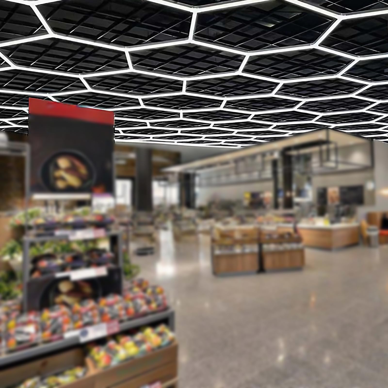 EnweMahi Hexagon Lights, Hexagon Led Garage Lights, Honeycomb LED Lights Set, Higher Brightness, High Power, Basement, Warehouse, Gym, Auto Beauty Shop, Art Gallery 3hex Aluminum lamp body