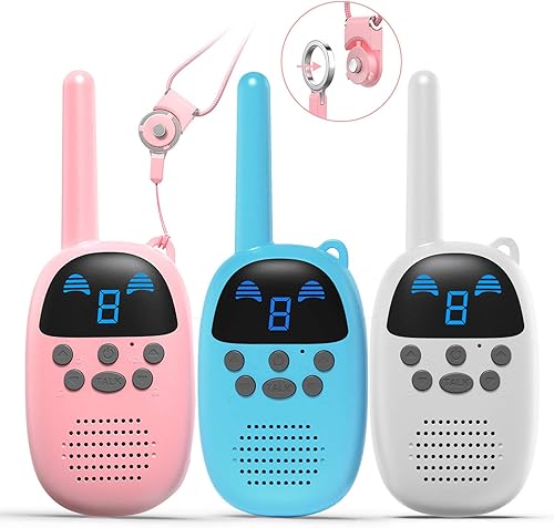 GOCOM Juguetes para niños Walkie Talkies regalo de cumpleaños para niños Walky Talky radio de mano bidireccional para niños y niñas juguetes de 3 a