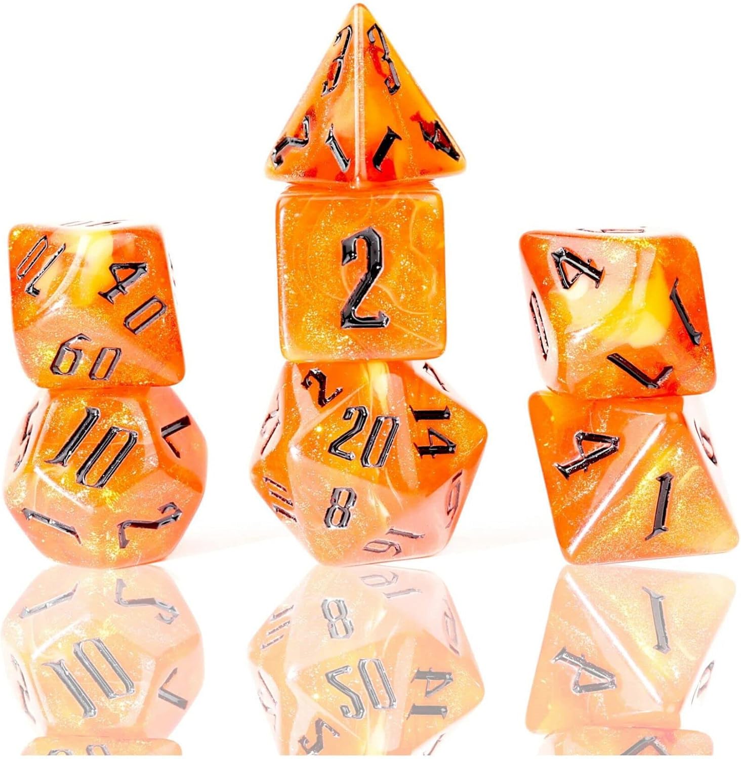 Fire Nebula Polyhedral Dice Set