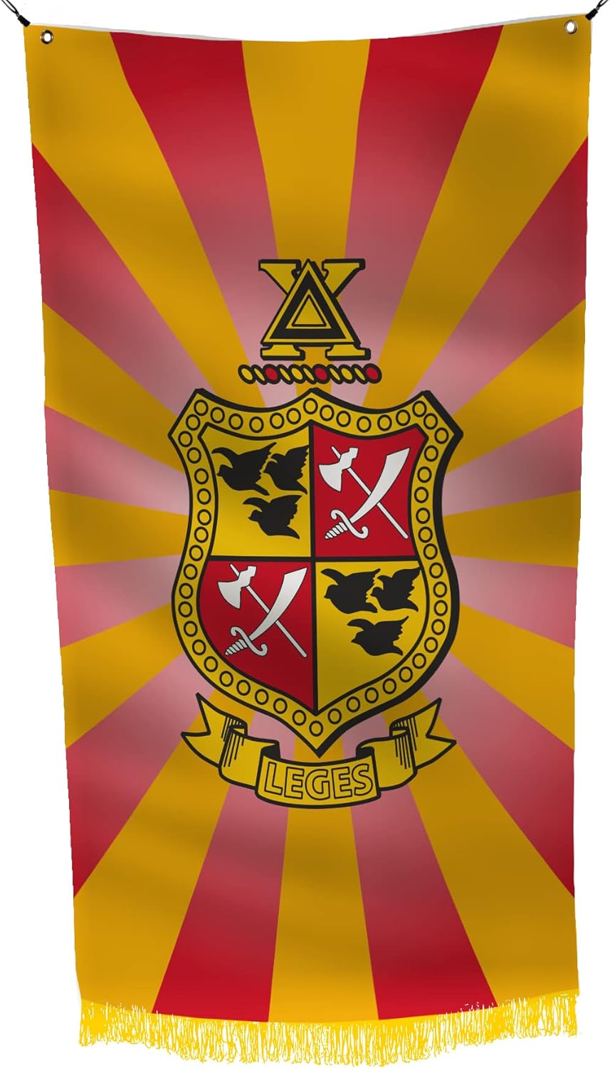 Delta Chi Licensed Flag 3x5 Feet for Home, Business, Basement, Garage. Durable 100% Polyester, Metal Grommets for Hanging, Printed on Demand (Delta Chi # 4)