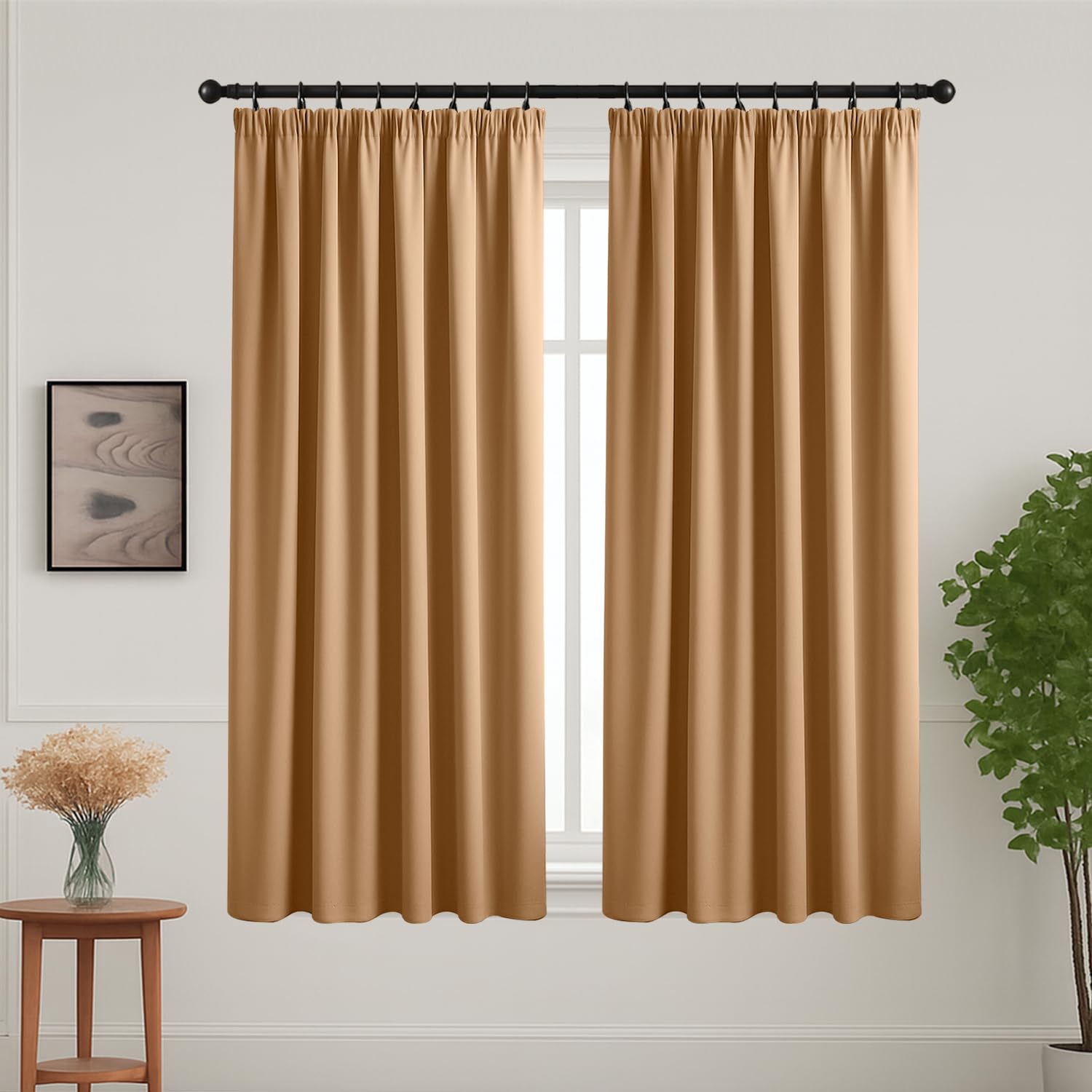 Yorkshire Bedding Thermal Blackout Curtain 66 x 54 Noise Reducing Tape Top Insulated, Sunlight Blocker