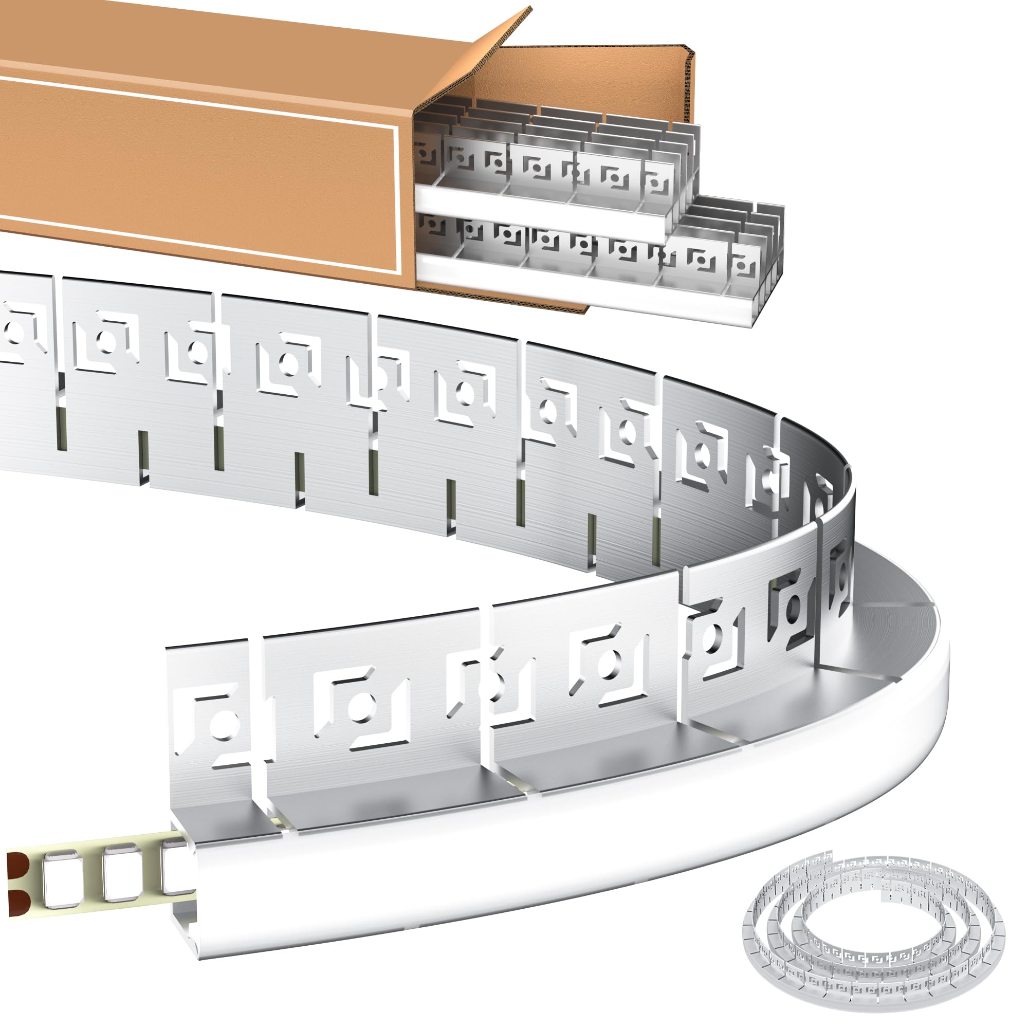 Shine Plus Zestaw profili aluminiowych LED, 20 m (10 x 2 m), elastyczny profil montażowy do płytek i płyt kartonowo-gipsowych, 40 x 12,5 mm, do taśm LED do 15 mm, w zestawie silikonowy dyfuzor i