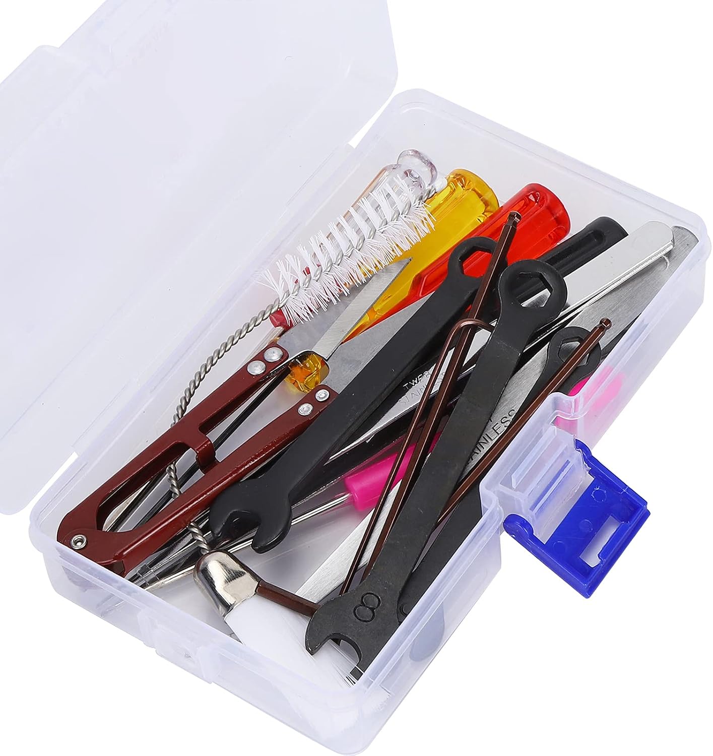 WQAPVHBG Sewing Machine Cleaning Kit, 14 Types Sewing Machine Tools, Multifunctional Sewing Machine Screwdriver Set with Storage Box for Tailoring Enthusiasts to Cut Fabrics