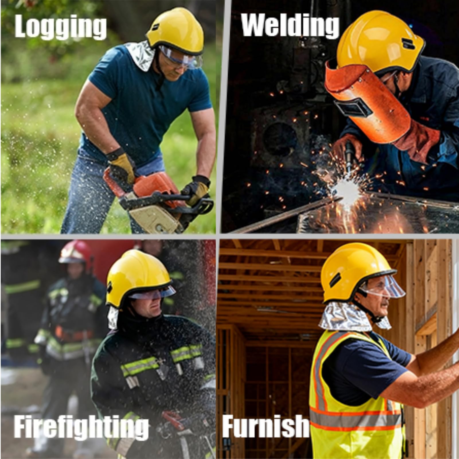 Casco Industriale Protettivo Ignifugo Casco di Sicurezza Per Vigile del Fuoco Casco Integrale di Sicurezza Resistente al Calore Cappello di Salvataggio Copricapo Protettivo Per Vigile del Fuoco