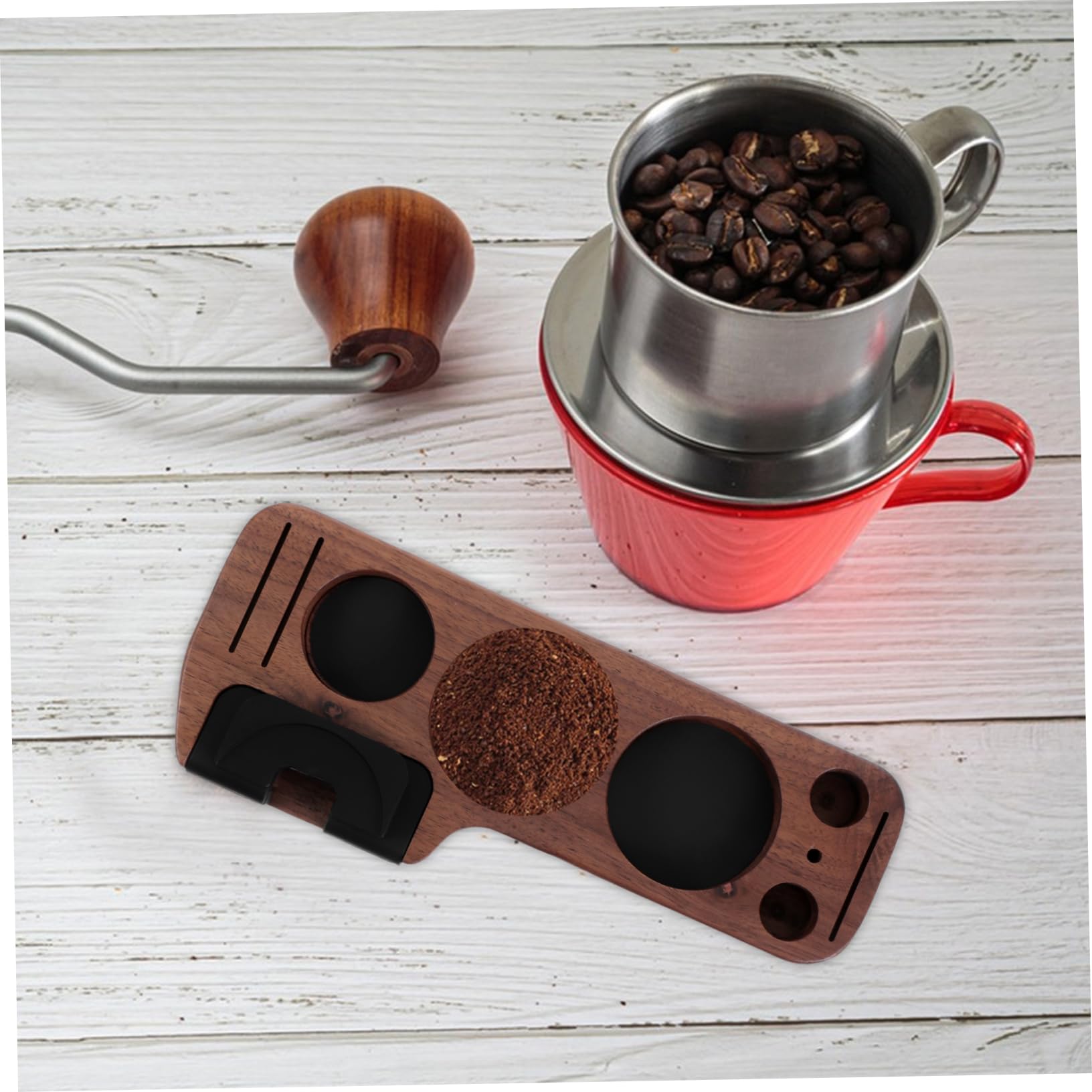 Alipis Support de Tasseur de Table Bois Stable et Compact pour Outils Espresso Accessoire de Café pour Usage Domestique et Professionnel