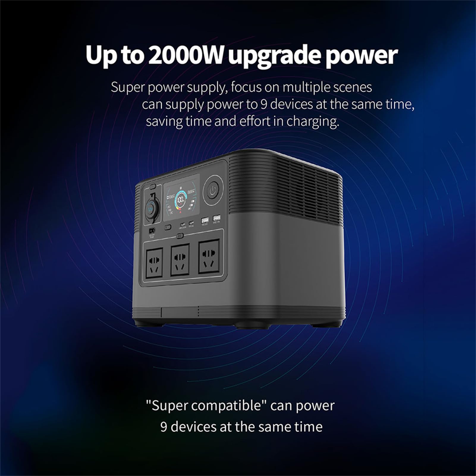 Stazione di Alimentazione Portatile da 1200 W, generatore Solare da 1008 Wh/315000 mAh, Presa di Corrente a Batteria CPAP per Campeggio all'aperto, casa