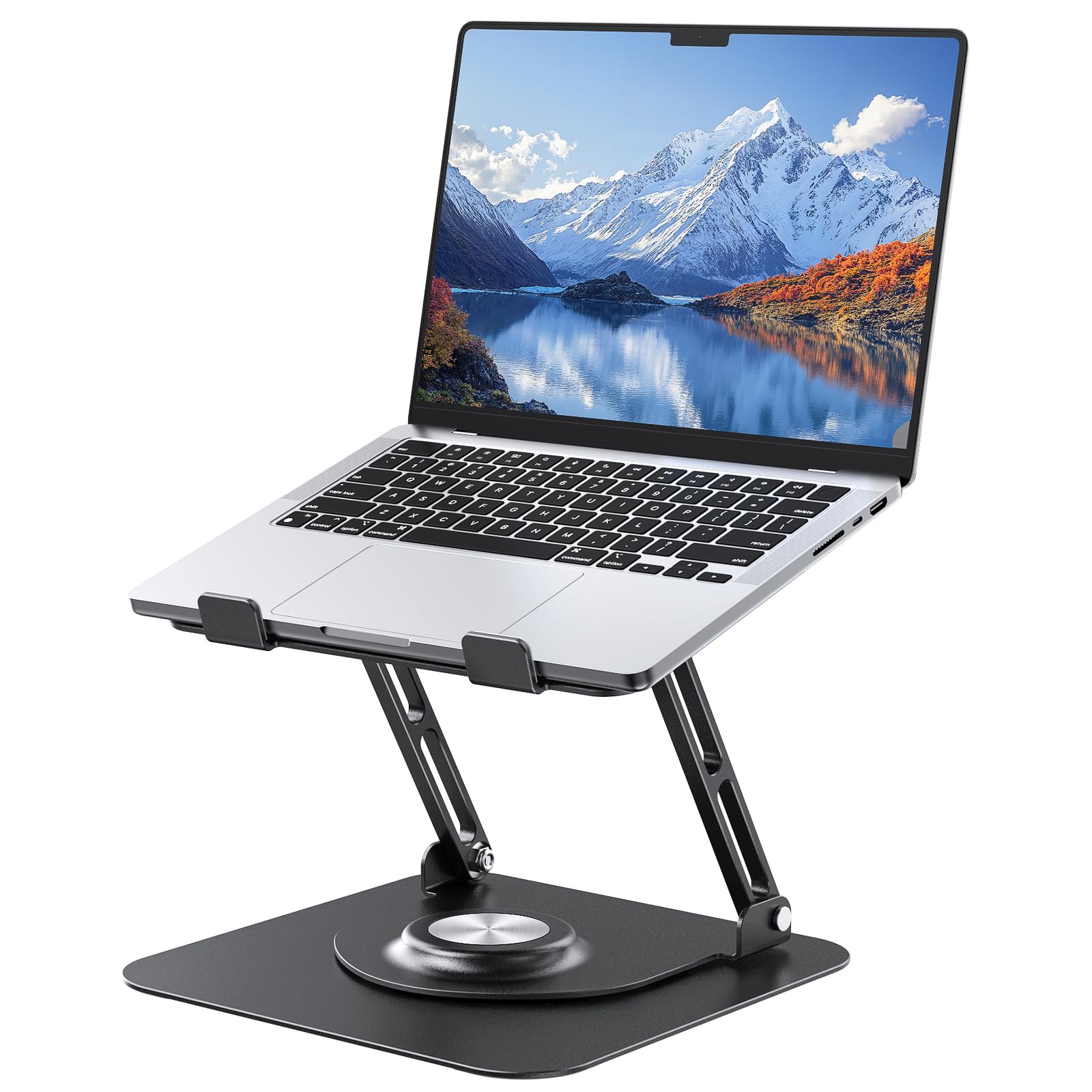 JOYEKY Laptop Stand for Desk, Adjustable Computer Stand with 360° Rotating Base, Ergonomic Laptop Riser for Collaborative Work, Foldable & Portable Laptop Stand, fits for All 10-16" Laptops — image 1