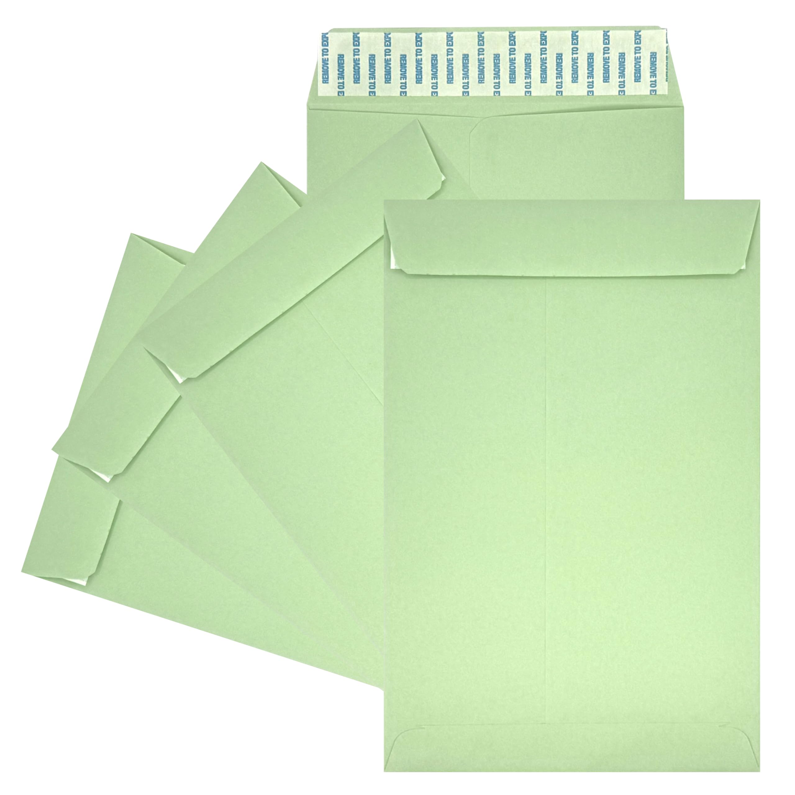 100 Minas Envelope 6" x 9" Catalog Envelopes, Peel & Seal Flap, Sturdy 24lb. Paper, 100 Count (Green)