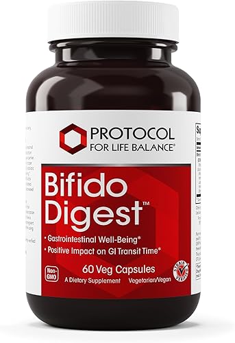 Protocol Bifido Digest - 20 mil millones de UFC por porción - Soporte GI* - Sin lácteos, sin huevos y sin OMG - 60 cápsulas vegetales