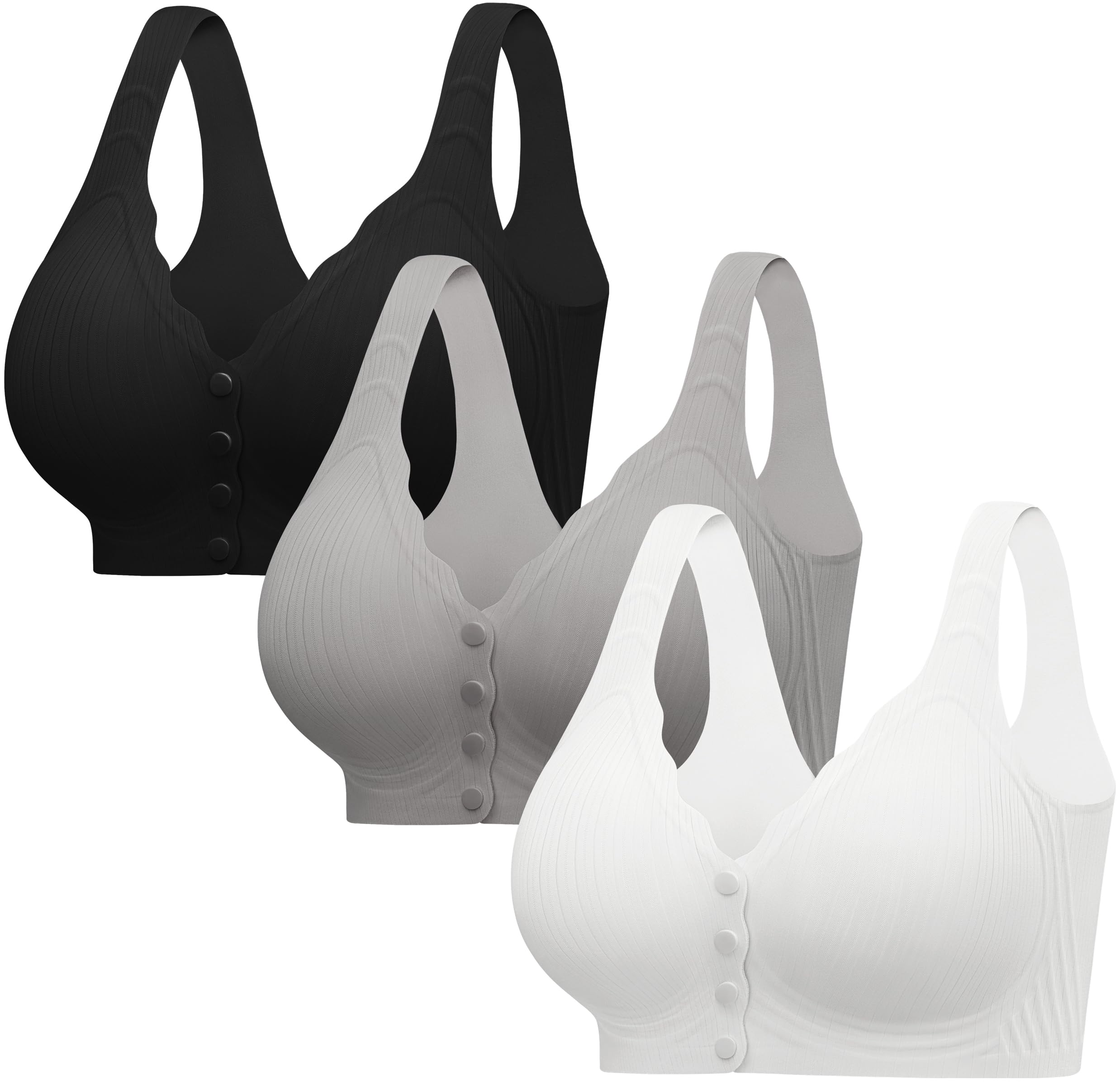 Angelhood 3-Pack Seamless Front Closure Jelly Bras
