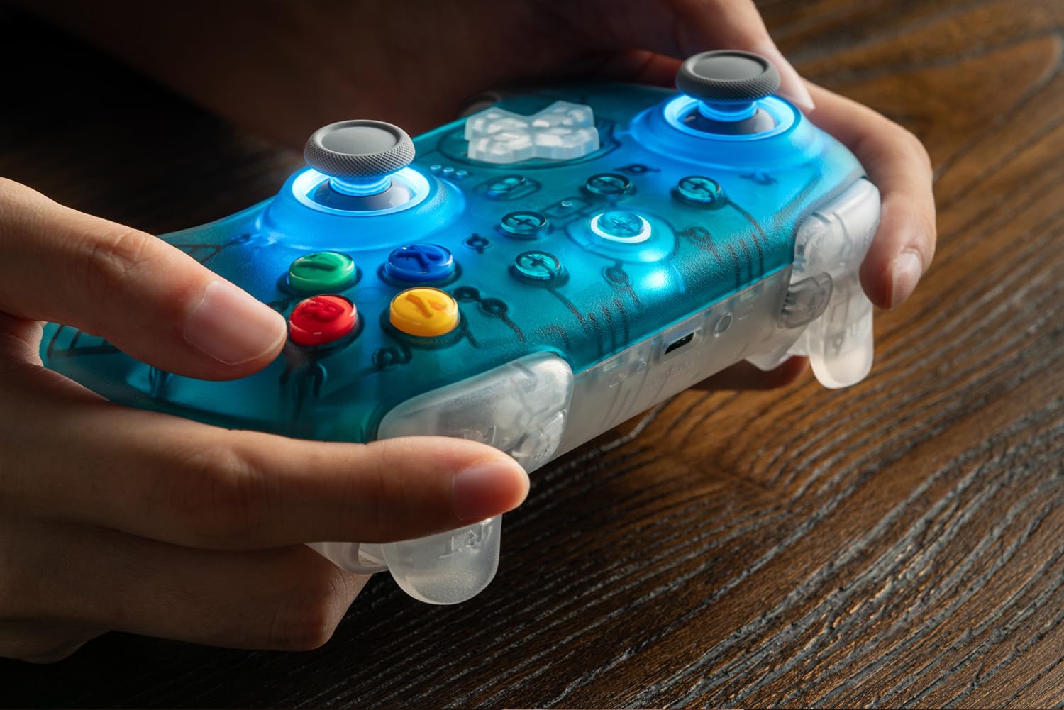8BitDo Ultimate 2 Wireless Controller for Windows PC, Apple, Steam & Android, Gaming Controller with TMR Joysticks, Hall/Tactile Triggers, Motion Control, 1000Hz Polling Rate, Clear Blue