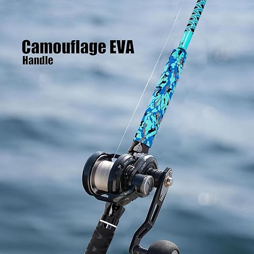 Miniatura 4 de Fiblink Caña de pescar de pesca de arrastre de 1 pieza/2 piezas para agua salada, caña de caza grande en alta mar y barco convencional (6'/6'6"/7')