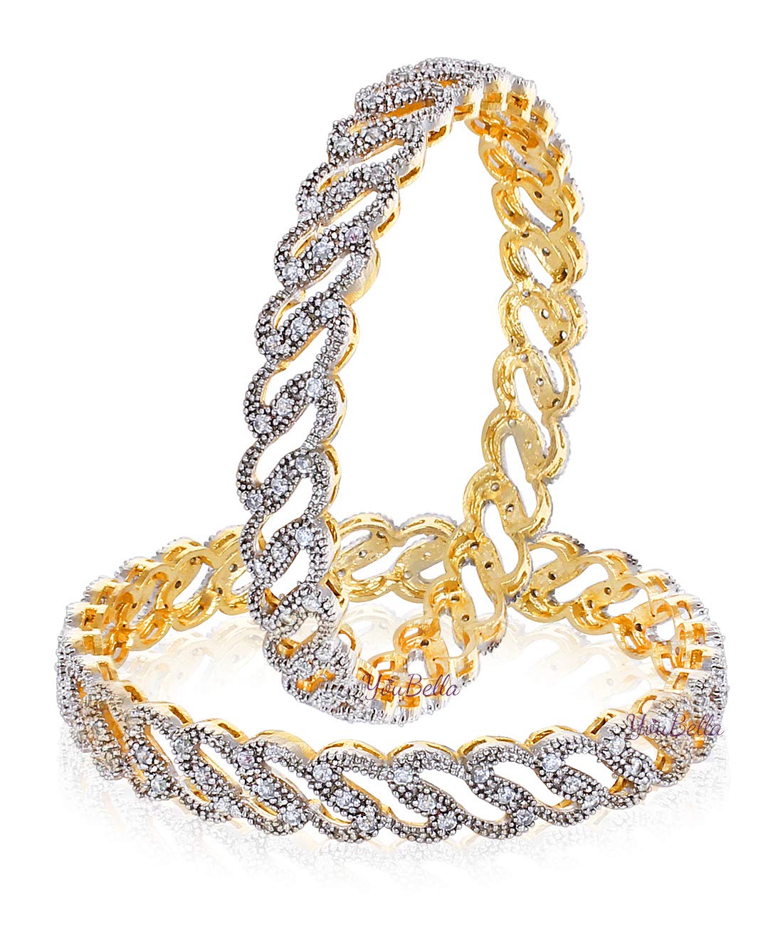 YouBella American Diamond Gold Plated Jewellery Bangles for Women (2.6) (B07P5L1S4T) Amazon Price History, Amazon Price Tracker