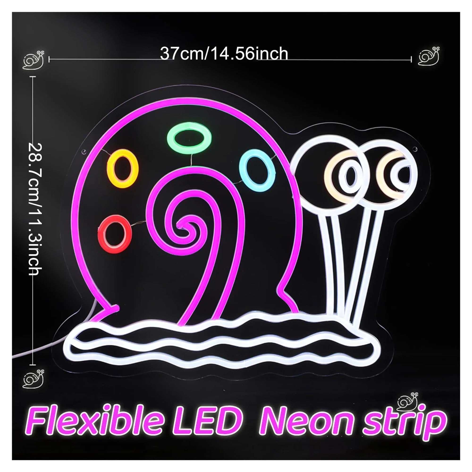 XENITE Luces Art Decoration Christmas Letrero De Neón De Caracol LED Regulable Para Hombre Cueva Dormitorio Adolescente Sala De Juegos Decoración Luz Nocturna De Dibujos Animados