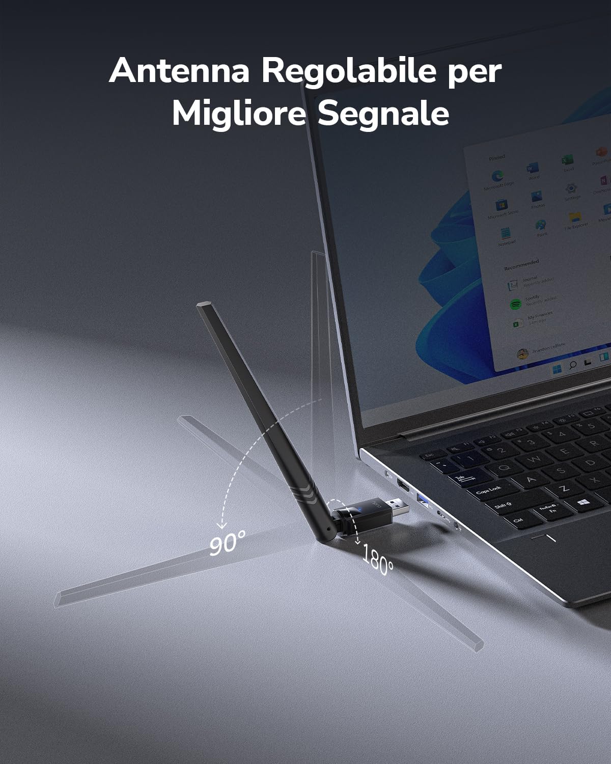 Cudy WU1400 Adattatore USB 3.0 WiFi AC 1300Mbps Dual-Band 5dBi Antenna Esterna