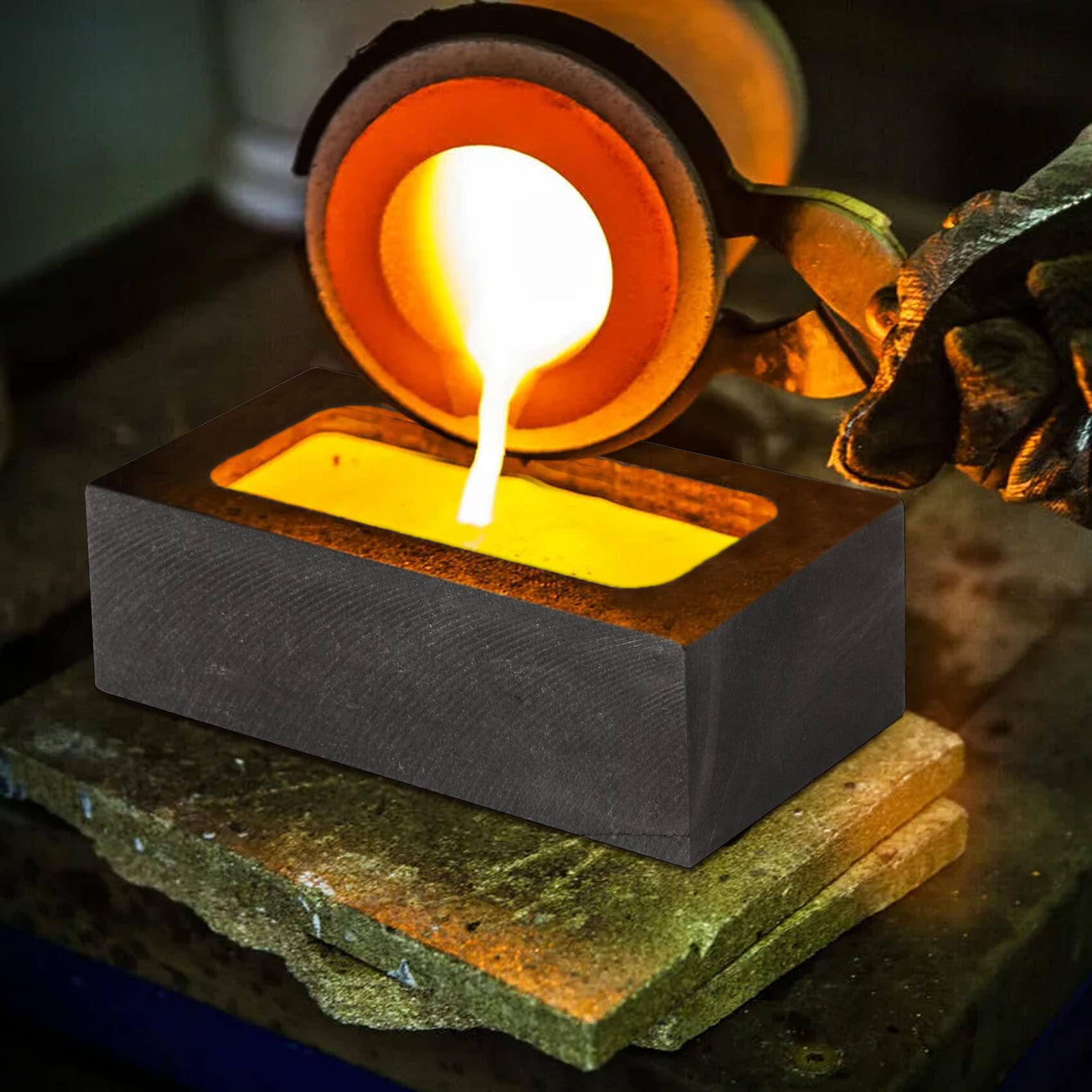 Moule à Lingot en Graphite pour Coulée D'Or et D'Argent (1000 G D'Or / 500G D'Argent)