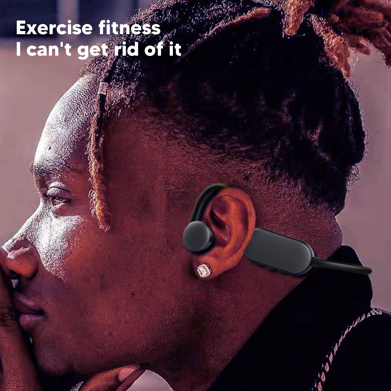 Słuchawki Douszne, Wodoodporna Redukcja Szumów IPX8 Bluetooth 5.0 Słuchawki Sportowe Z Otwartymi Uszami Bluetooth, Możliwość Zginania O 360 Stopni Bez Deformacji do Biura Ćwiczeń Sportowych