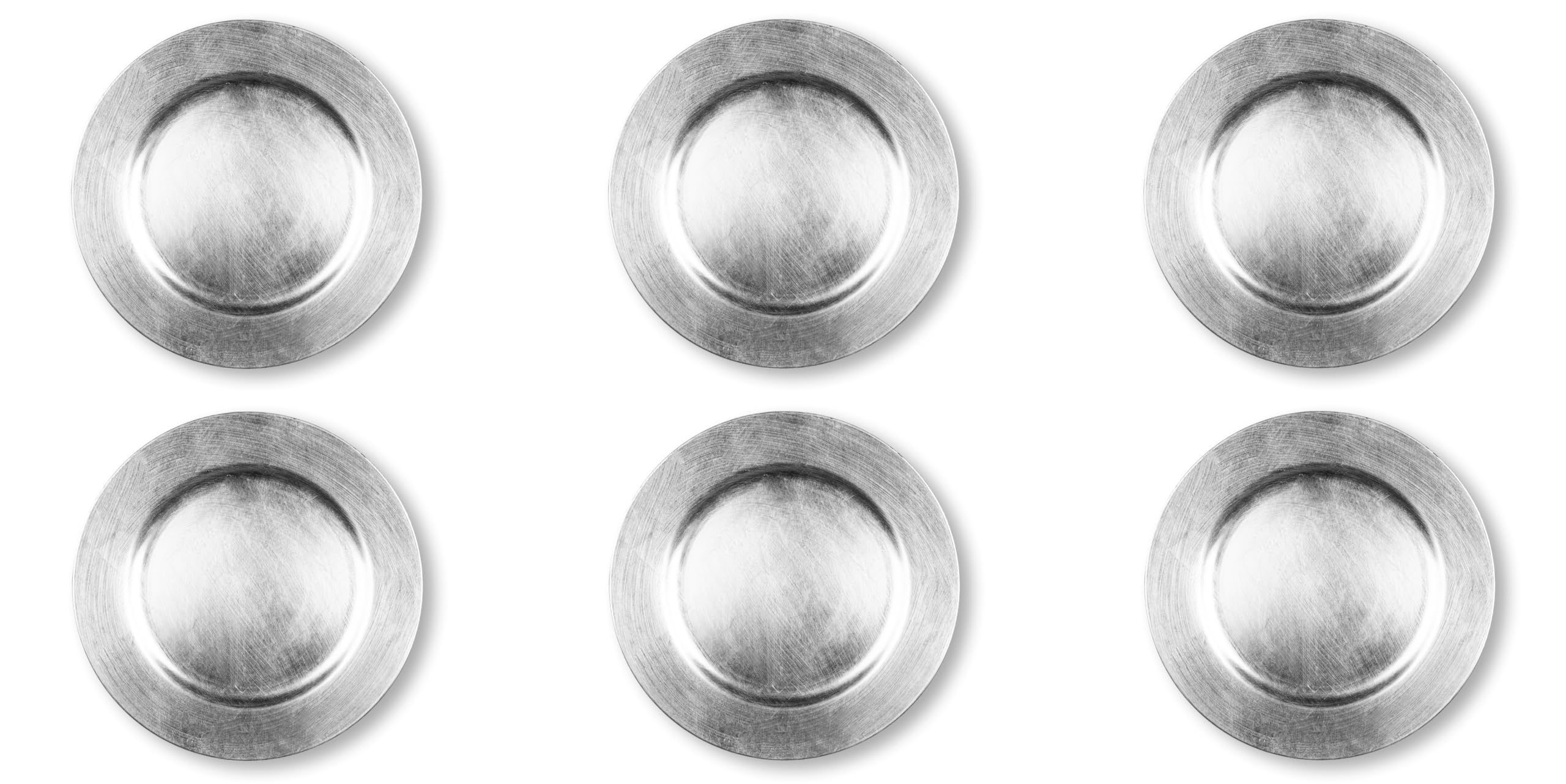Excelsa Platinum Set of 6 Placemats, PP Plastic, Reusable, Diameter 33 cm, Silver, Diametro 33 Cm