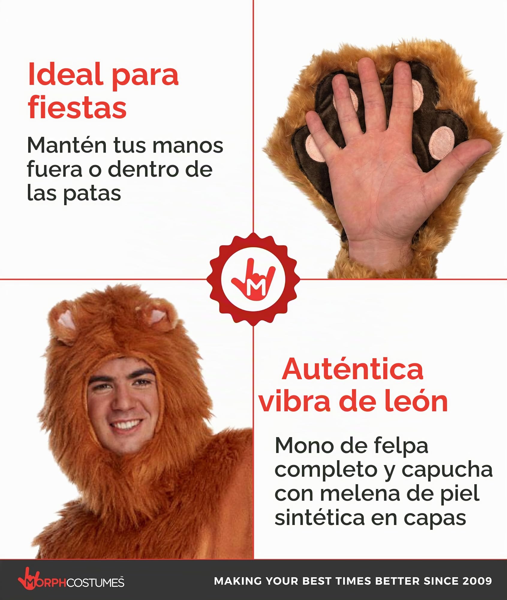 Morph Disfraz de Leon Adulto, Disfraces León Hombre, Disfraces León Adulto, Traje Animal, Disfraz Carnaval Hombre