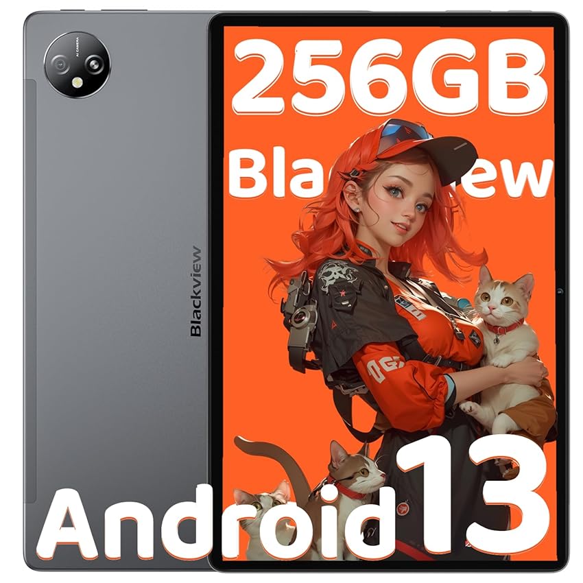 Immagine del prodotto Android 13 Tablet 256GB,Blackview Tab 10 WiFi Tablet 10 Pollici 16GB RAM,MTK MT8788 Octa-Core,13MP+5MP,7680mAh,Face ID/OTG/BT/5G WiFi/Type-C/3.5mm Headphone Jack Tablet con Penna e Custodia Protettiva