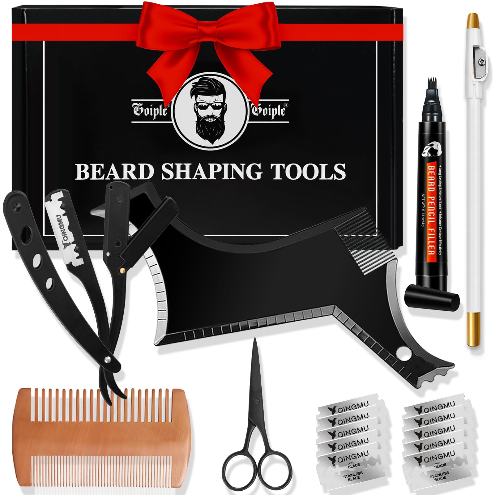 Beard Shaper for Men Beard Shaping Tools - Gifts for Men Beard Template Guide Straight Edge Razor 10