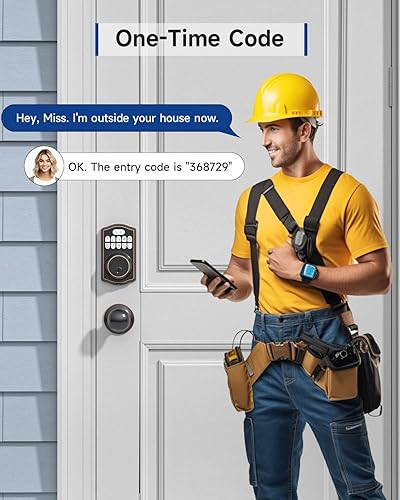 Miniatura 5 de Cerradura electrónica para puerta delantera, cerradura electrónica de puerta de entrada sin llave, doble cilindro, 20 códigos de usuario, bloqueo