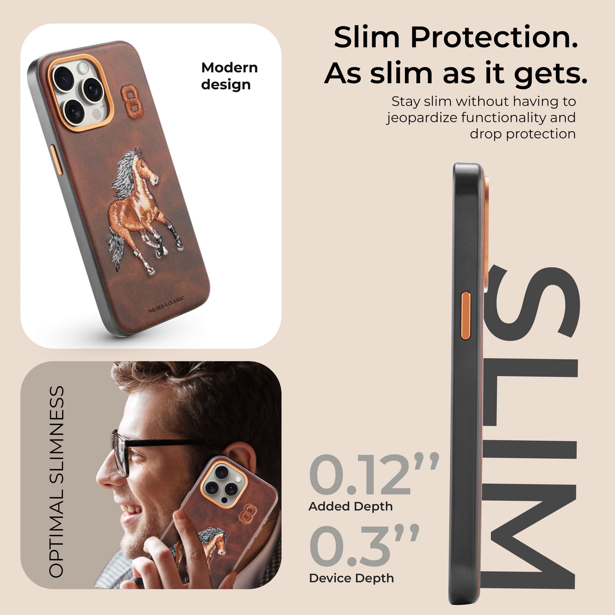 PULOKA Horse Embroidery iPhone 13 Pro Max Case -2
