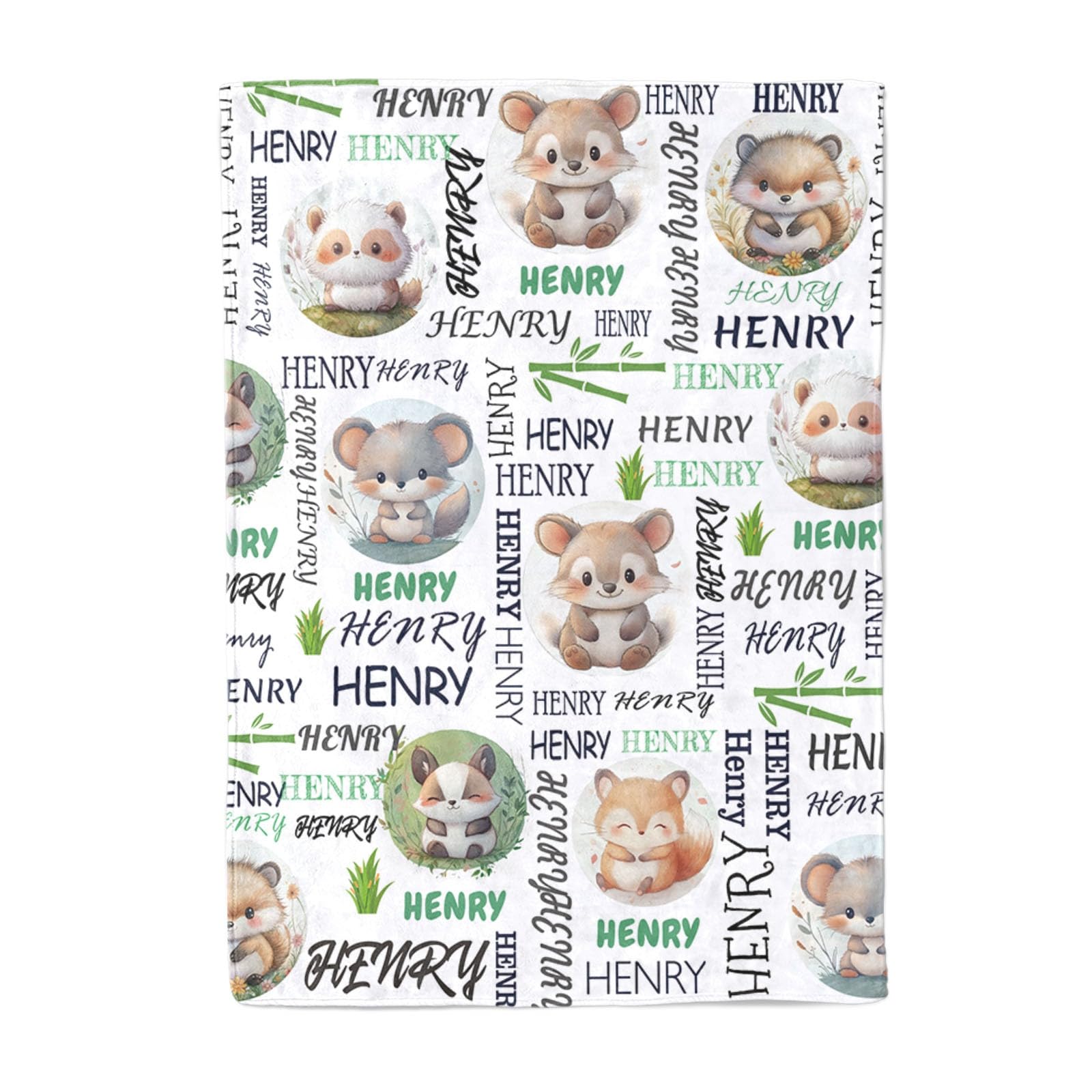 Greenyre Personalised Blanket for Baby Boy Girl - Custom Blankets with Names - personalized fleece blanket Swaddle Blanket for Newborn - Customized Gifts for Kids,New Mom,Baby Shower(Squirrel) โ image 1