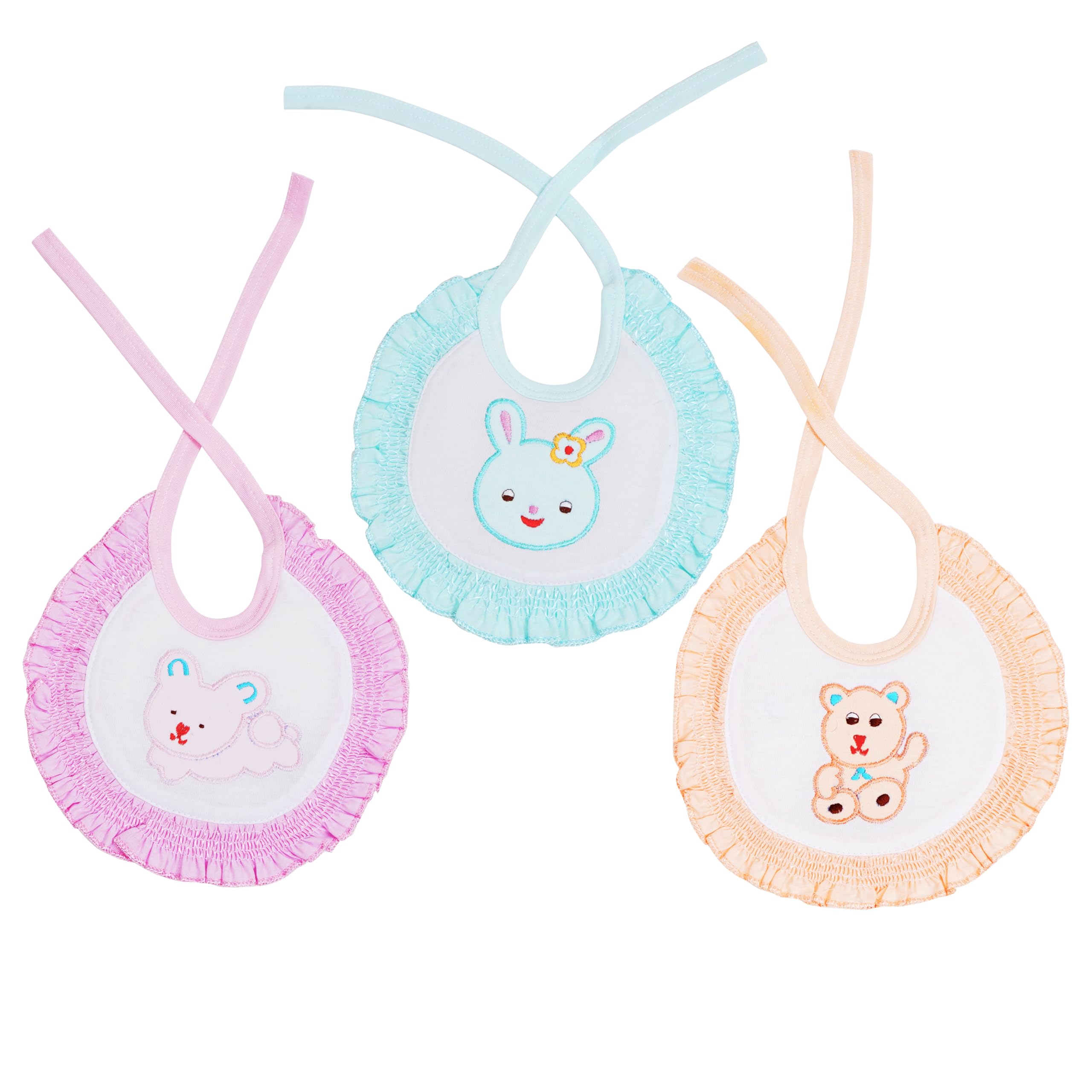 CUTE LANDINGS® 3 Layer Muslin Cotton Bibs for Baby Boys and Girls|Skin Friendly|Antibacterial|Hypoallergenic|Feeding Apron|Spill Resistant|Knot Adjustable|Super Absorbent-image-44